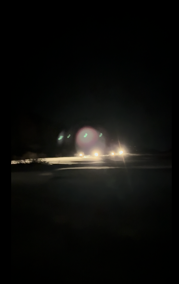 Snowmobile guiding at night